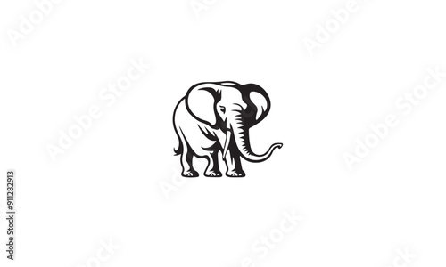 Wallpaper Mural drawing elephant black logo style design inspiration drawing elephant logo style design inspiration Torontodigital.ca