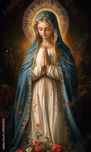 Wallpaper Mural Statue of Our lady of grace virgin Mary Torontodigital.ca