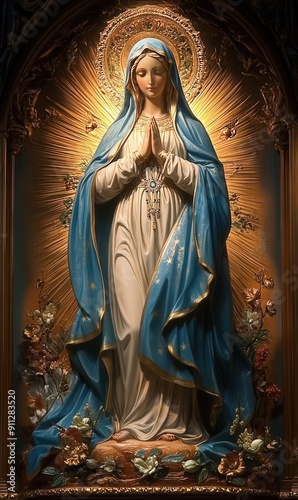 Wallpaper Mural Statue of Our lady of grace virgin Mary Torontodigital.ca