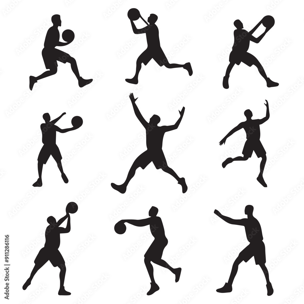 Vector set of a man playing Basketball Vector set of a man playing Basketball