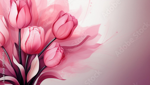Piękne kwiaty tulipany , trendy 2025, tapeta, karta, generative ai  © Elżbieta Kaps