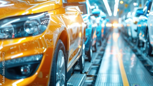 Cars on Assembly Line