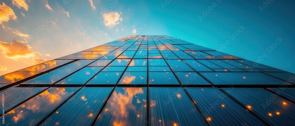 A smart building with energy-efficient systems, showcasing reduced consumption and sustainable architecture A smart building with energy-efficient systems, showcasing reduced consumption and sustainable architecture
