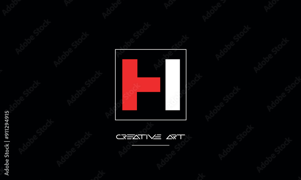 HI, IH, H, I abstract letters logo monogram HI, IH, H, I abstract letters logo monogram