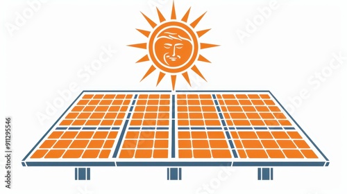 solar panel with sun shining on it photo