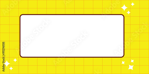 vector yellow clean background with border shape for banner graduation, certificate with copy space