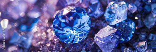 beautiful benitoite gemstone on displa photo