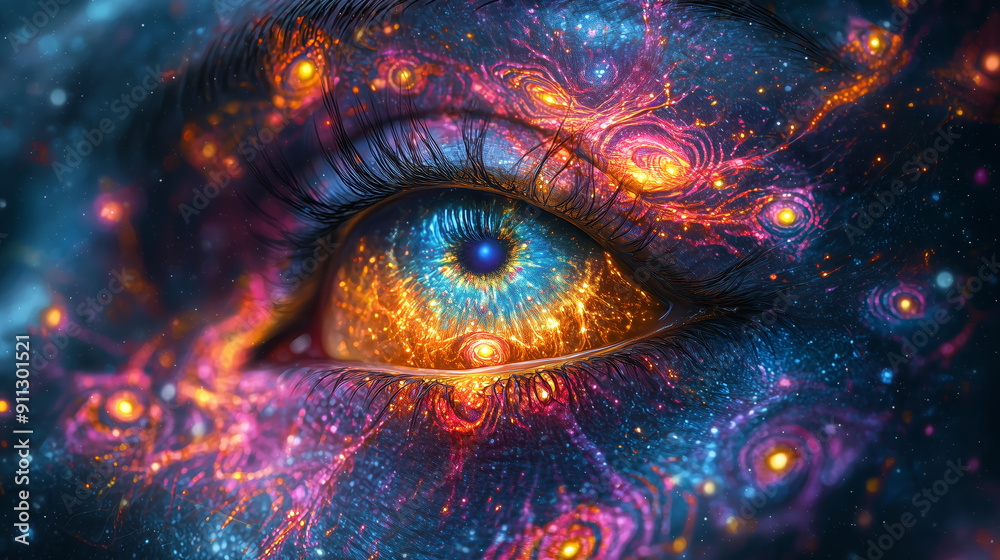 Abstract close up of the soul energy of a person's eye Abstract close up of the soul energy of a person's eye