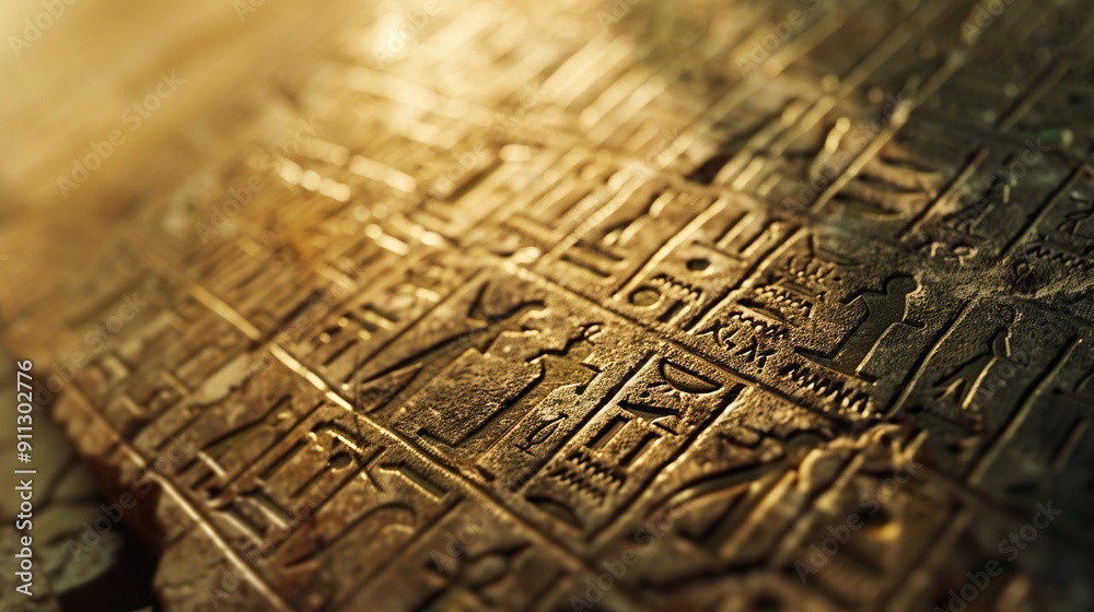 Egyptian hieroglyphs on an ancient wall. Generative Ai Egyptian hieroglyphs on an ancient wall. Generative Ai
