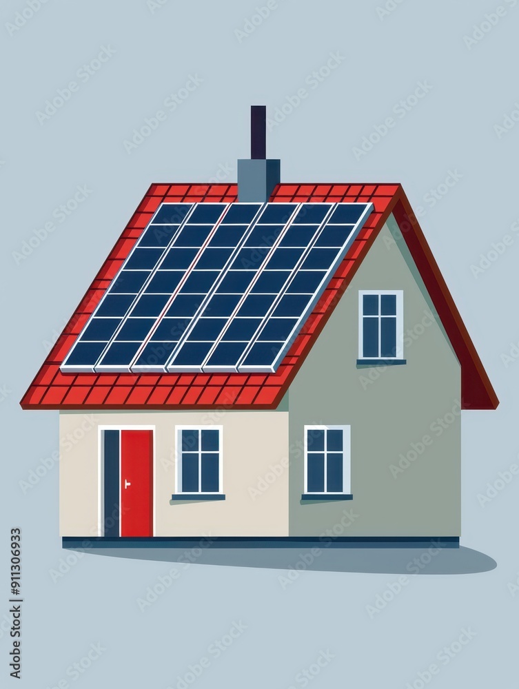 a house with solar panels on the roof