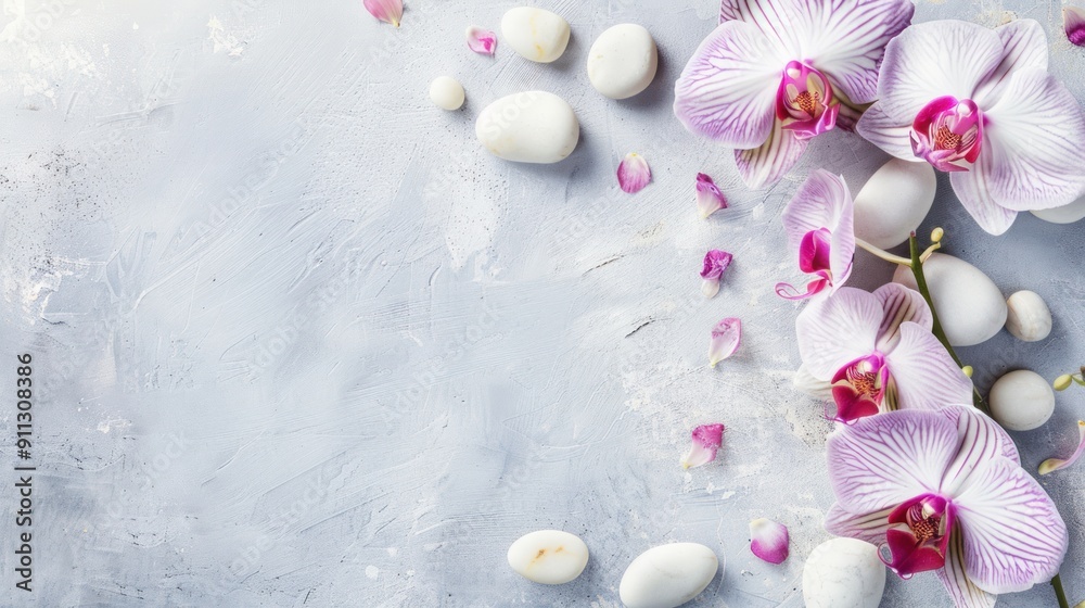 Orchid and Stone Spa Still Life Orchid and Stone Spa Still Life