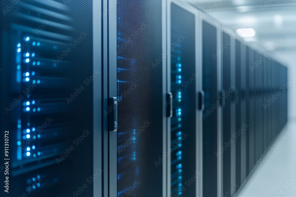 Clean energy powered data center, symbolizing green tech infrastructure Clean energy powered data center, symbolizing green tech infrastructure