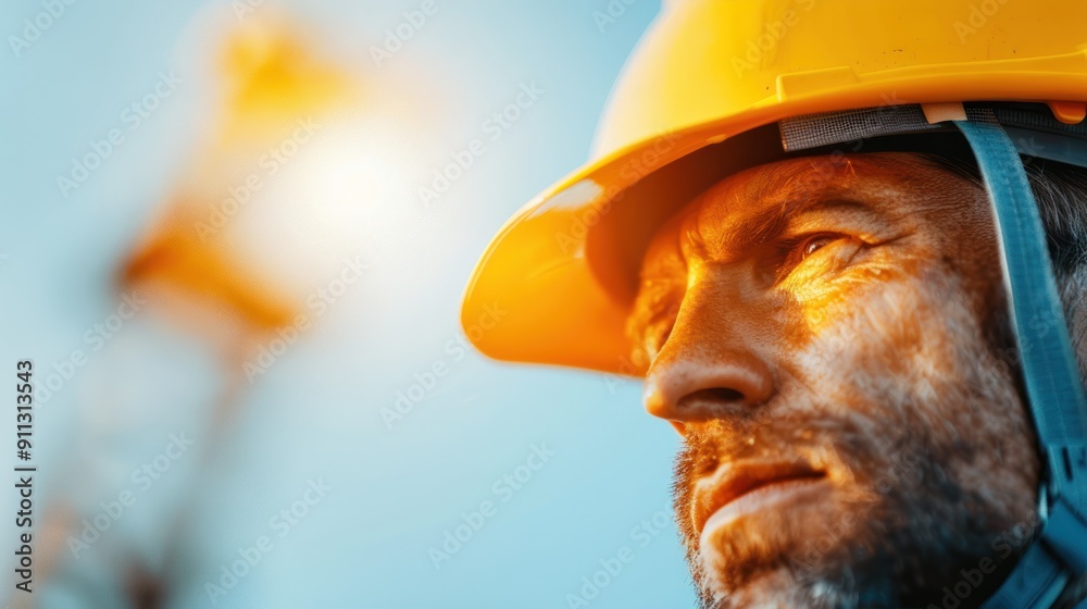 An oil rig worker in a helmet and coveralls, operating heavy machinery on a platform