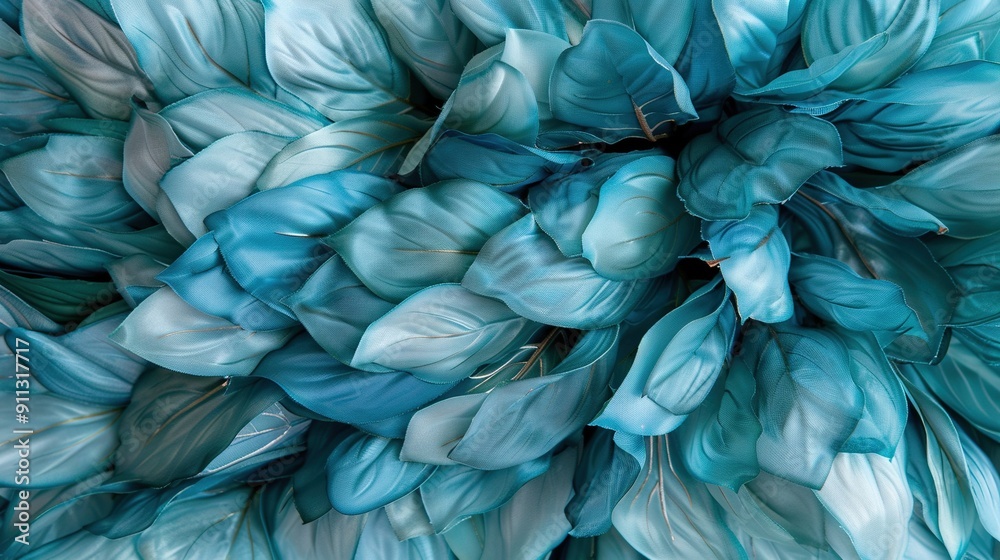 A detailed image of several blue and white flowers featuring green foliage on their upper petal edges A detailed image of several blue and white flowers featuring green foliage on their upper petal edges