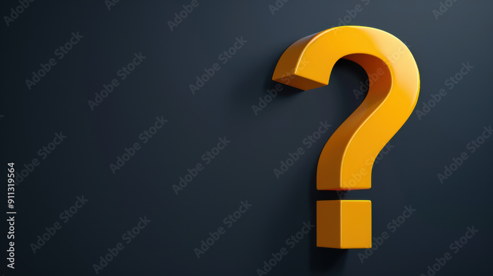 A striking yellow question mark set against a dark background, symbolizing curiosity, questions, or uncertainty. Ideal for concepts of inquiry and doubt. A striking yellow question mark set against a dark background, symbolizing curiosity, questions, or uncertainty. Ideal for concepts of inquiry and doubt.