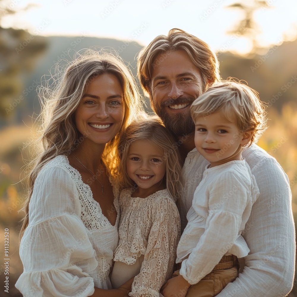 Fototapeta premium Family Joy: Serene Moments in the Park