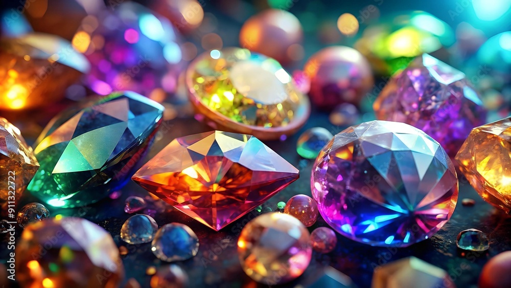 Prismatic Dance of Gemstones: A Slow Motion Symphony of Color and Light generative AI Prismatic Dance of Gemstones: A Slow Motion Symphony of Color and Light generative AI