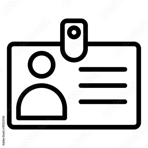 ID Card Icon in Line Style