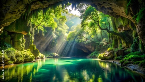 Emerald Grotto: A Verdant Sanctuary  AI generated