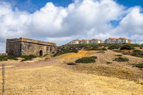 Forte Milreu at Ericeira, Portugal. Ancient defensive building in Ribeira de Ilhas Portugal photo