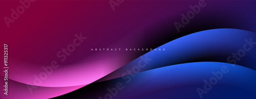 blue and purple abstract gradient background with wavy lines