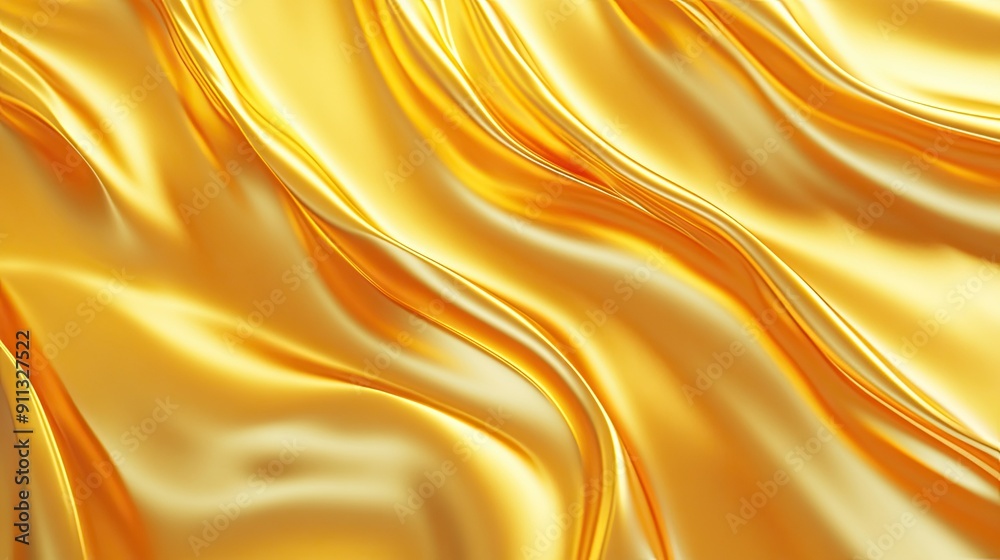 Fototapeta premium Elegant 3D golden yellow background with matte finishes and refined textures, suitable for sophisticated and stylish visuals.