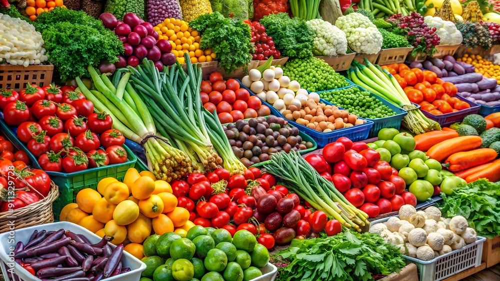 Vibrant Harvest: A Symphony of Colors in the Market Stall AI generated Vibrant Harvest: A Symphony of Colors in the Market Stall AI generated