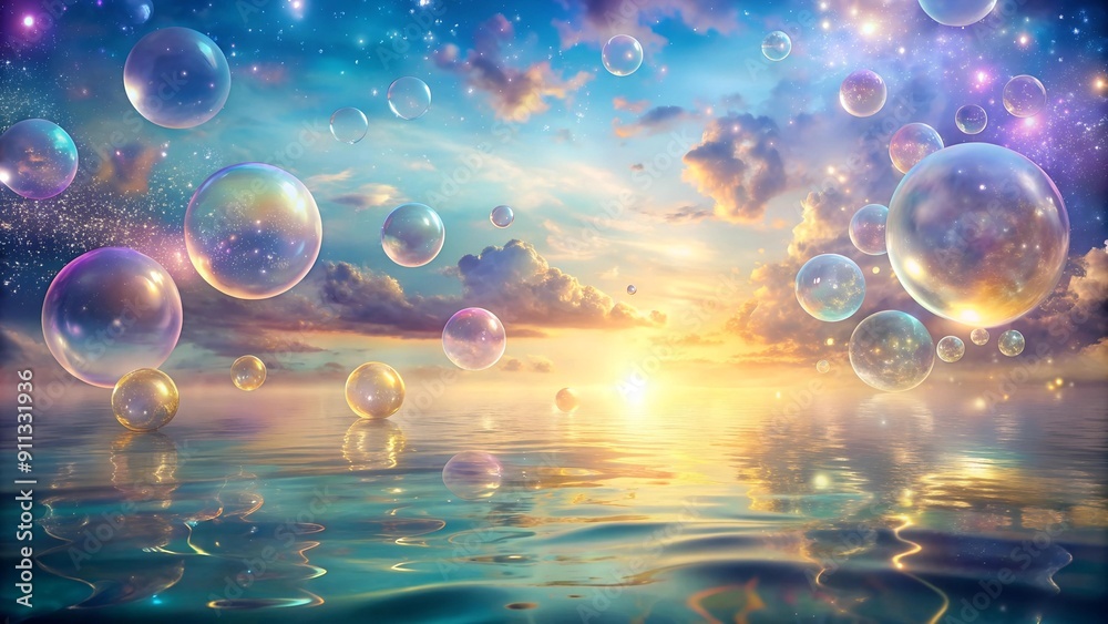 Ethereal Dreamscape: A Symphony of Shimmering Bubbles in a Celestial Canvas AI Generated Ethereal Dreamscape: A Symphony of Shimmering Bubbles in a Celestial Canvas AI Generated