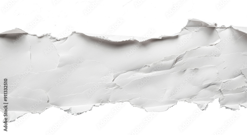 White piece of torn crumpled paper isolated on transparent background White piece of torn crumpled paper isolated on transparent background