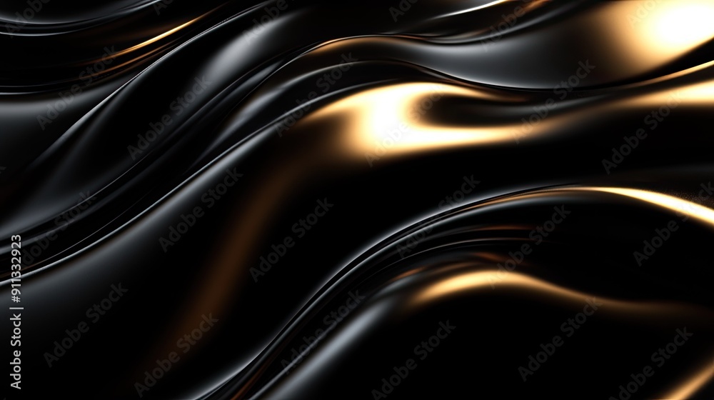 Fototapeta premium Luxurious 3D black background with soft textures and warm lighting, perfect for elegant and high-end designs.