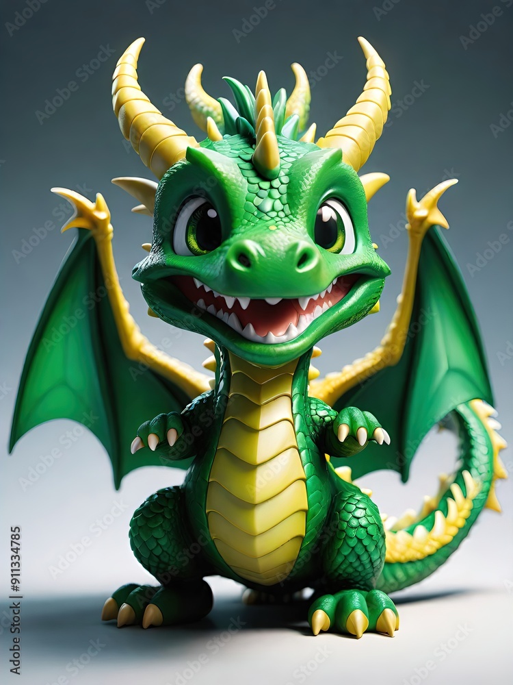 The image of a cute and friendly green dragon in a natural setting. The Gentle Guardian: A Friendly Dragon's Tale The image of a cute and friendly green dragon in a natural setting. The Gentle Guardian: A Friendly Dragon's Tale