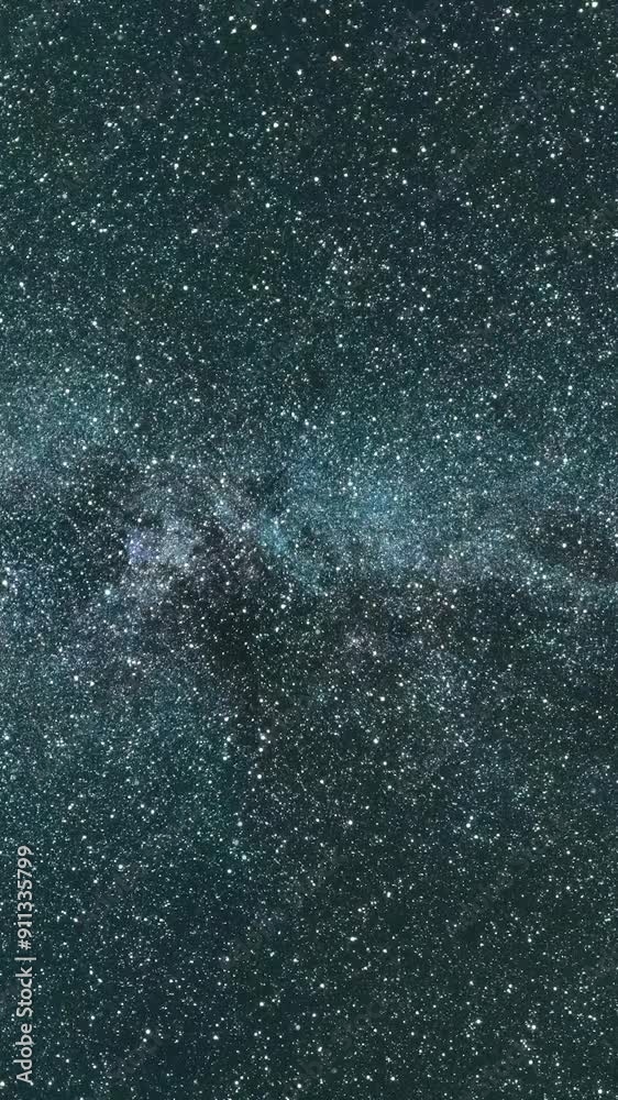 Travel through the starry space inside the dark green Andromeda galaxy. View of the cosmos and the milky way. Vertical animation night sky background Travel through the starry space inside the dark green Andromeda galaxy. View of the cosmos and the milky way. Vertical animation night sky background