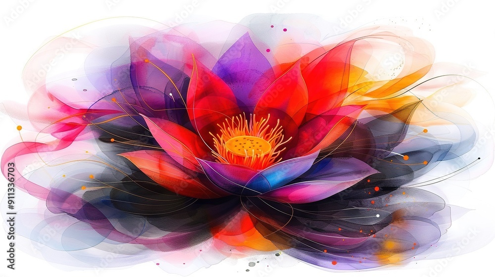 A colorful flower on a white background A colorful flower on a white background