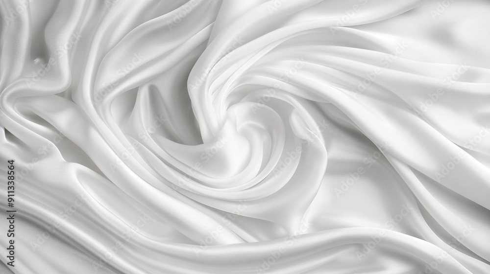 Naklejka premium White fabric with wavy design on top & bottom, mid-image