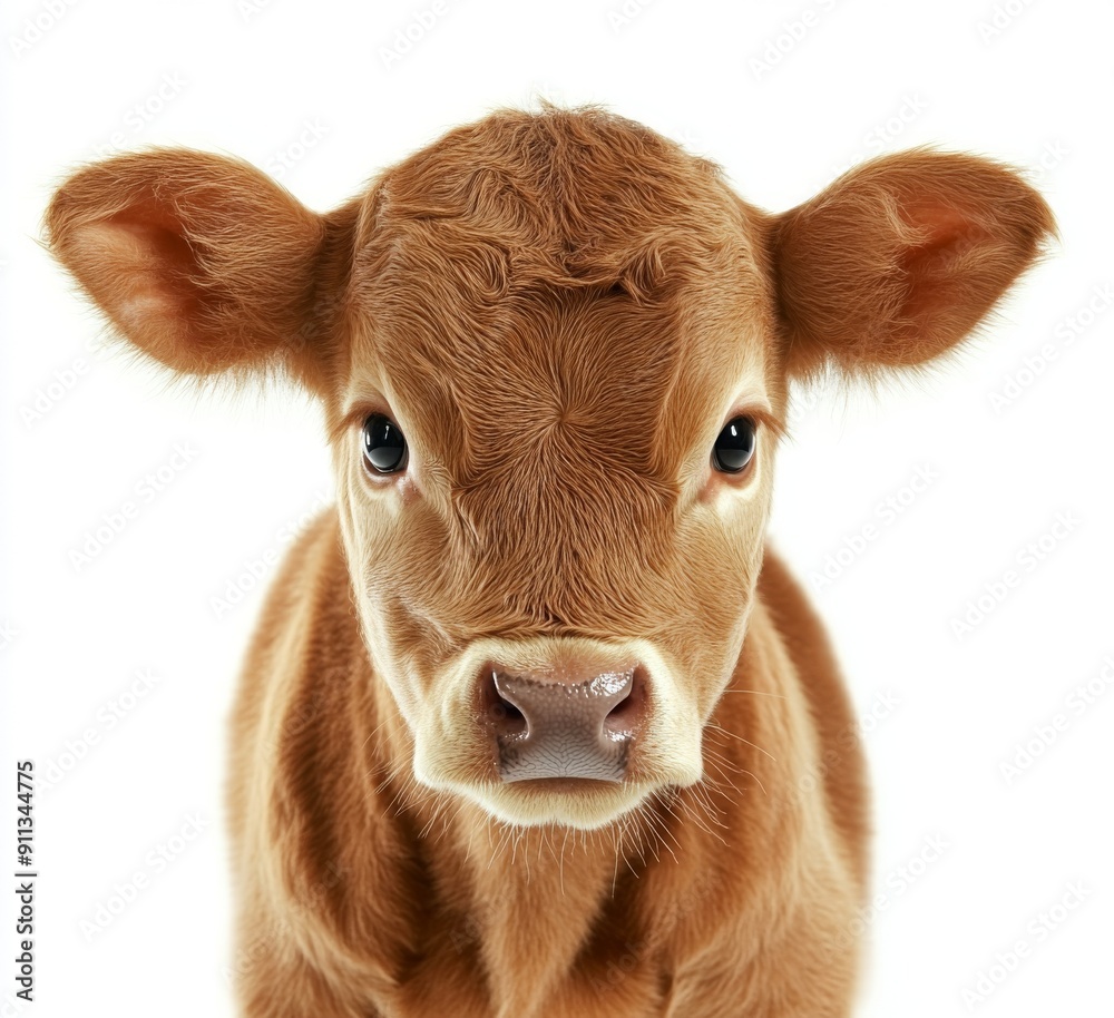 Transparent PNG file of a close-up portrait of a brown calf with a white background Transparent PNG file of a close-up portrait of a brown calf with a white background
