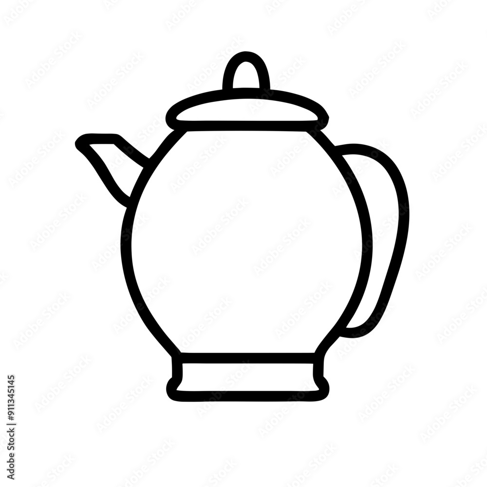 Obraz premium Classic coffee pot with handle and spout, showcasing traditional design and elegant finish, icon
