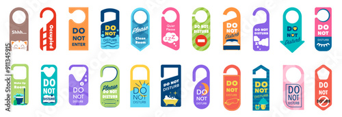 Do not disturb door hanger signs of hotel room