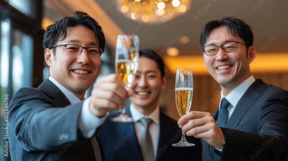 A group of people are smiling and holding wine glasses A group of people are smiling and holding wine glasses