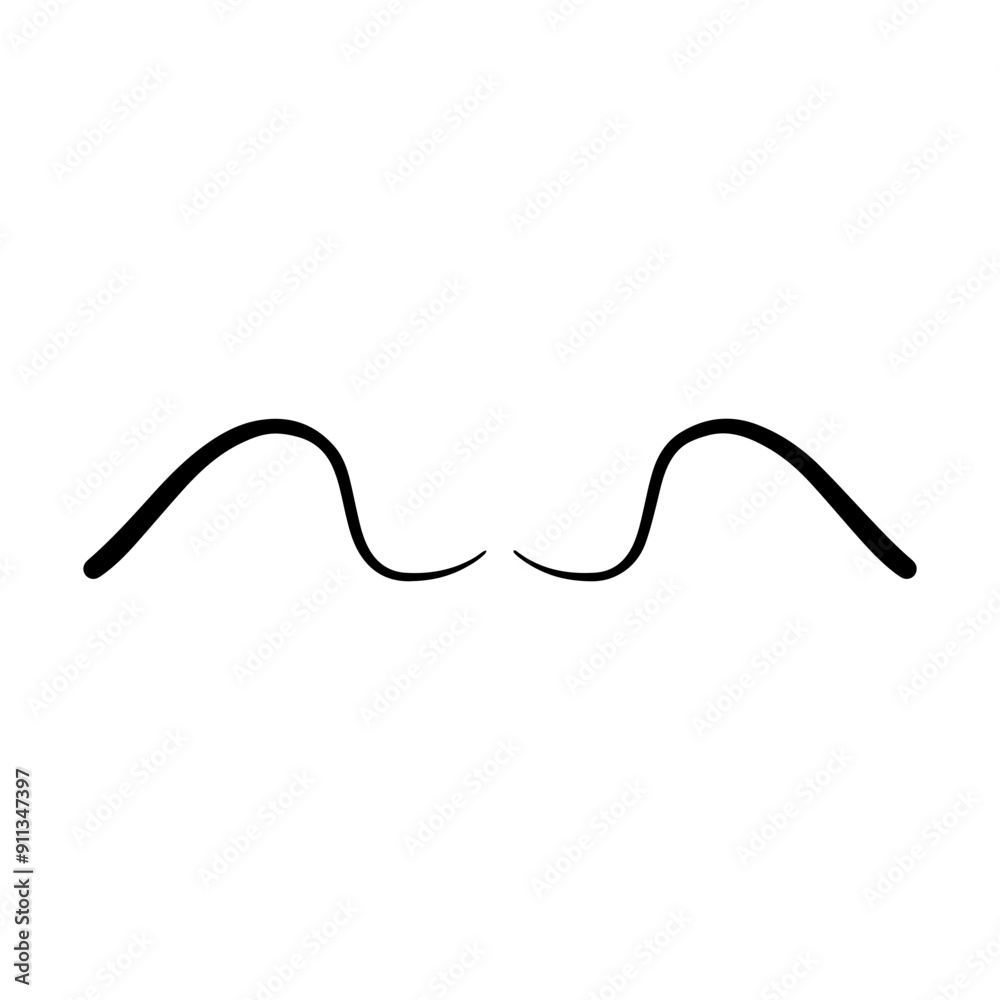 Hand drawn curly divider icon vector illustration design element of swish, swash, swoosh underline swirl squiggle stroke line Hand drawn curly divider icon vector illustration design element of swish, swash, swoosh underline swirl squiggle stroke line