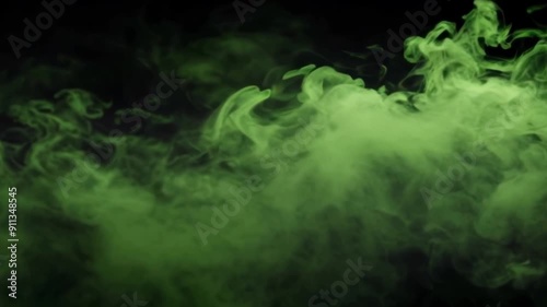 Mystical green smoke an enchanting abstract image capturing swirling patterns