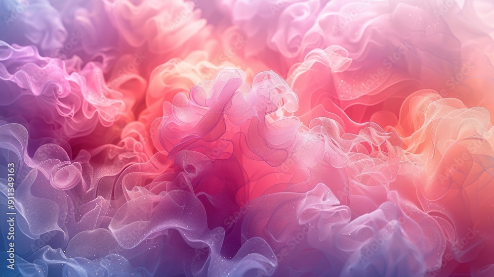 A mesmerizing blend of colorful, translucent fabric-like textures creating a soft, ethereal abstract background in pastel hues. A mesmerizing blend of colorful, translucent fabric-like textures creating a soft, ethereal abstract background in pastel hues.