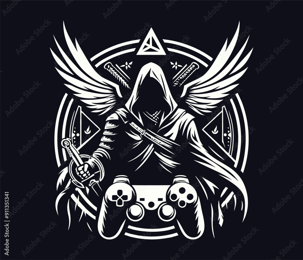 Fototapeta premium Gaming Logo Silhouette vector design