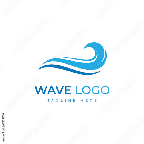 Wave logo symbol  water wave vector template illustration design photo