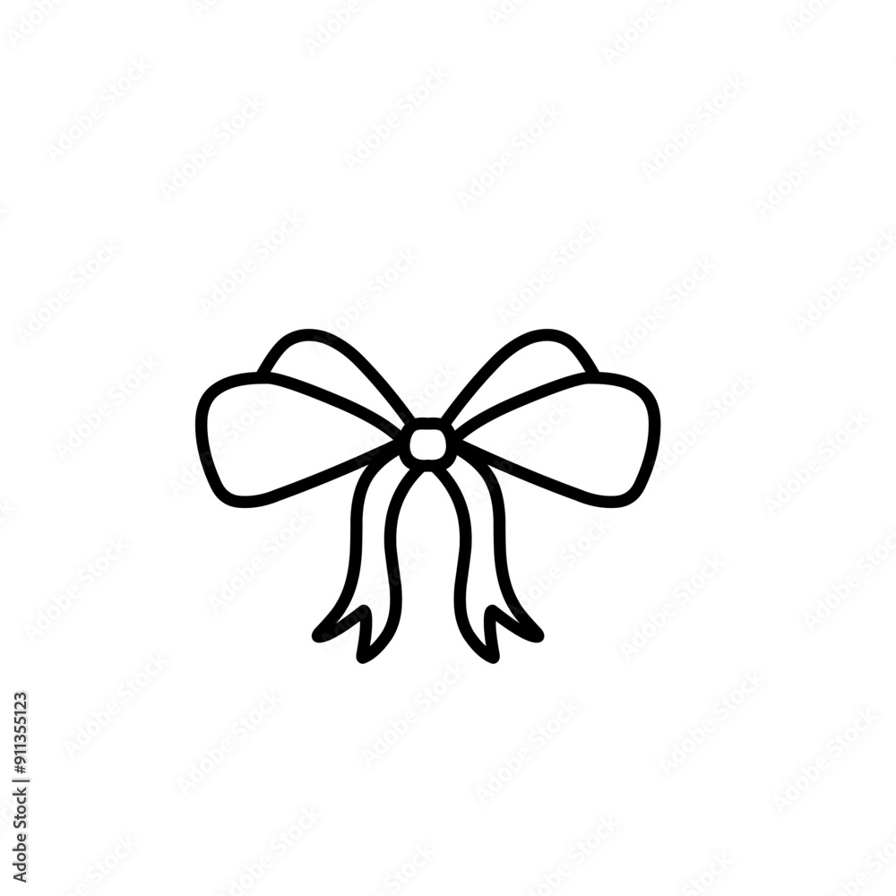 outline the ribbon bow outline the ribbon bow