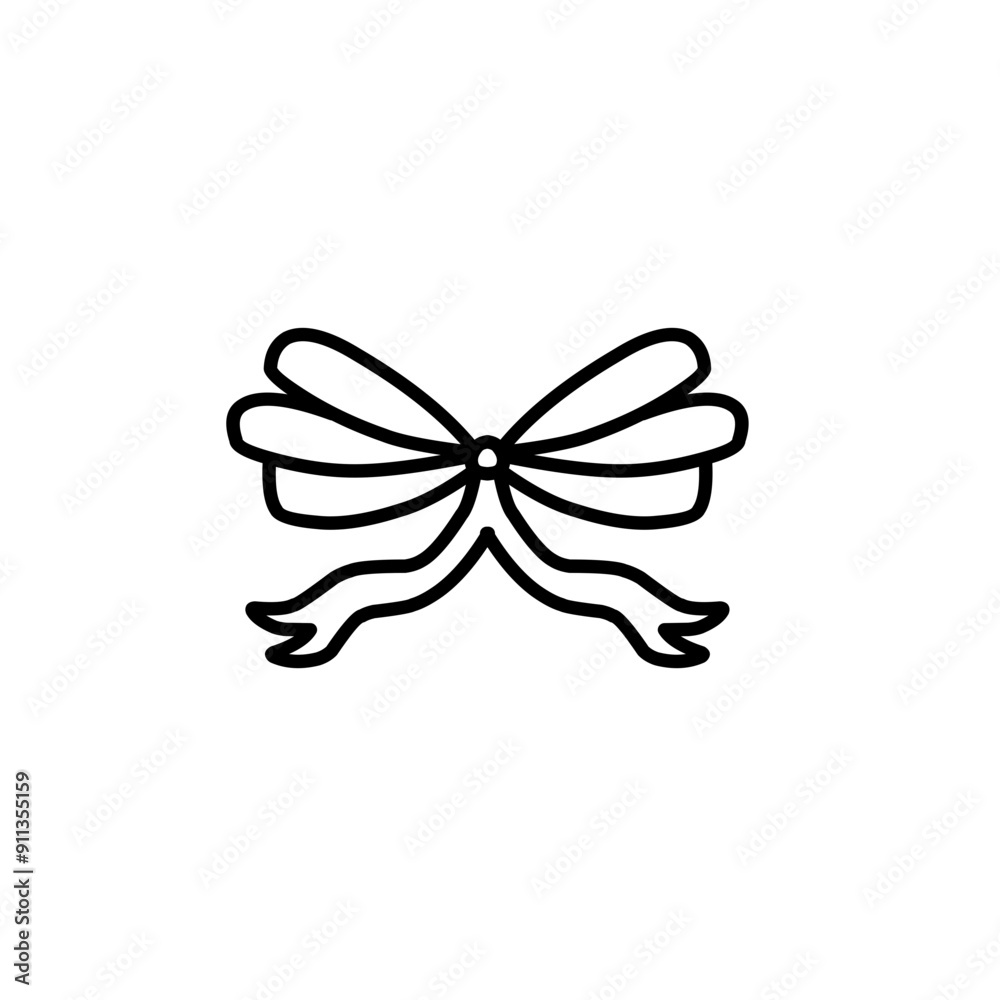 outline the ribbon bow outline the ribbon bow