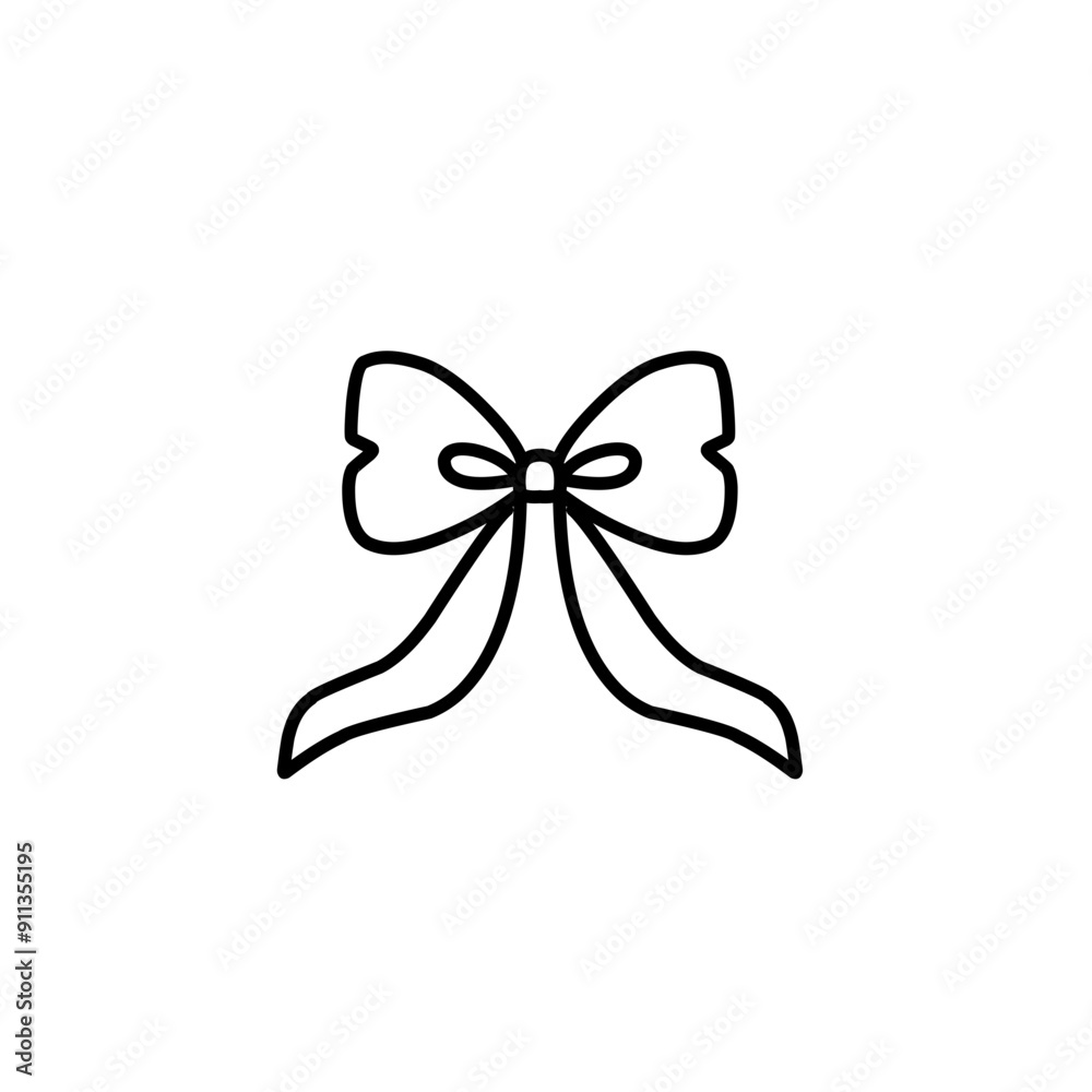 outline the ribbon bow outline the ribbon bow