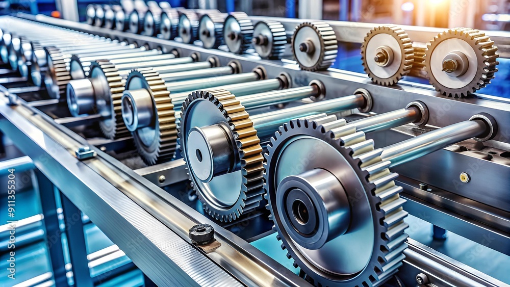 The Rhythmic Symphony of Metal: A Conveyor Belt in Action AI Generated The Rhythmic Symphony of Metal: A Conveyor Belt in Action AI Generated