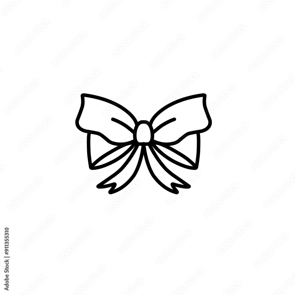 outline the ribbon bow outline the ribbon bow