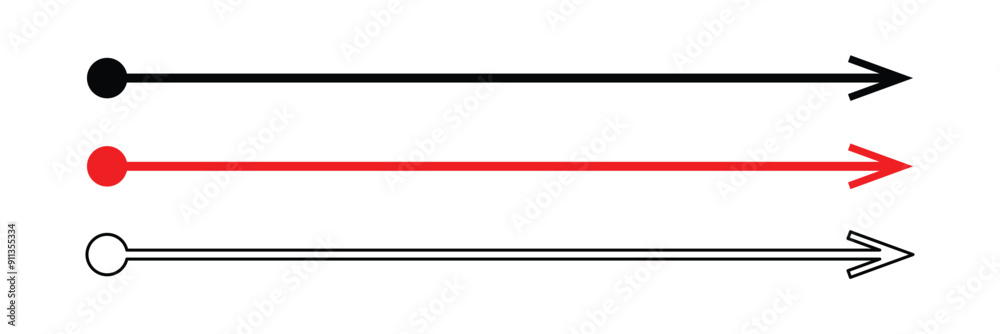 Long arrows icon set. Vector set of trendy long arrows left and right in flat style. Straight long right vector arrow icon. Icons isolated. Vector illustration in eps 10. Long arrows icon set. Vector set of trendy long arrows left and right in flat style. Straight long right vector arrow icon. Icons isolated. Vector illustration in eps 10.