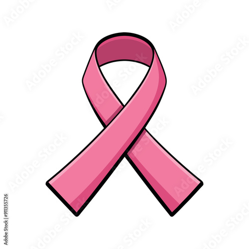 pink ribbon breast cancer awareness vector design illustration